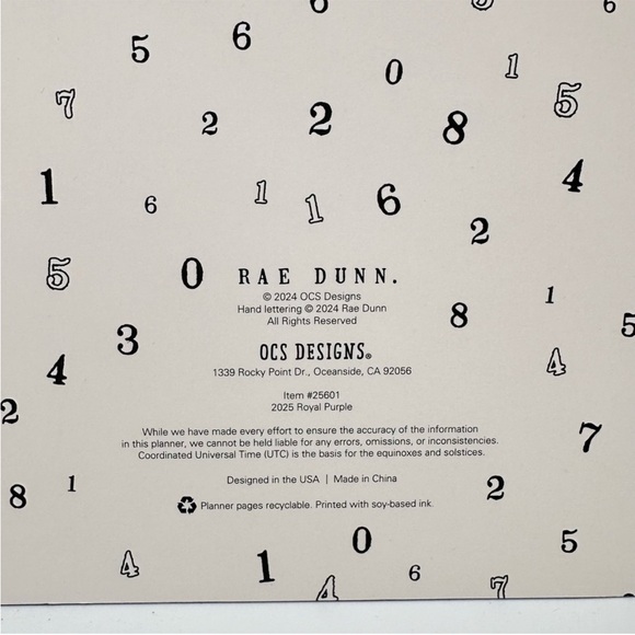 Rae Dunn 2025 Planner 12 month Planner Journal Soft Leather Cover Black - Picture 9 of 11